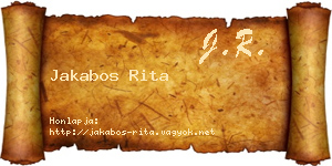 Jakabos Rita névjegykártya