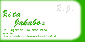 rita jakabos business card